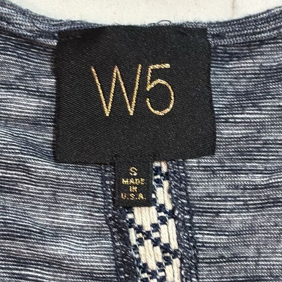 Anthropologie W5 | Women’s Boho Beaded Sleeveless Navy Tank Top Shirt - Picture 14 of 16